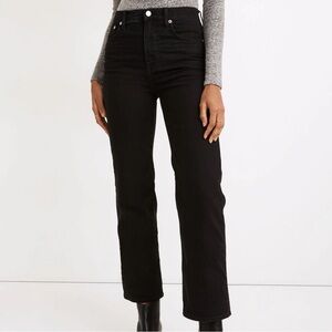 Madewell highwaist wide leg black denim